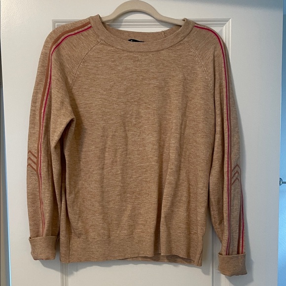 Fate Other - EUC! Fate Tan Crewneck Sweater with Pink Stripes, Size M